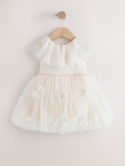 White Ruffle Collar Mesh Dress (3mths-7yrs) - Image 5 of 8