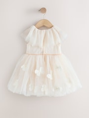 White Ruffle Collar Mesh Dress (3mths-7yrs) - Image 6 of 8