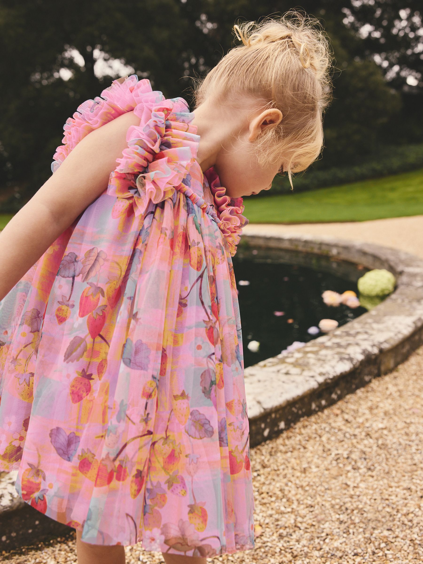 Buy Pink Ruffle Shoulder Mesh Dress (3mths-7yrs) from Next USA