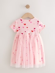 Pink Hearts Mesh Skirt Dress (3mths-7yrs) - Image 1 of 3
