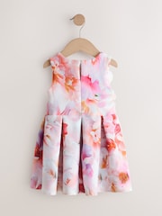 Pink Floral Scuba Occasion Dress (3mths-7yrs) - Image 6 of 8