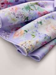 Lilac Floral Scuba Occasion Dress (3mths-7yrs) - Image 8 of 8