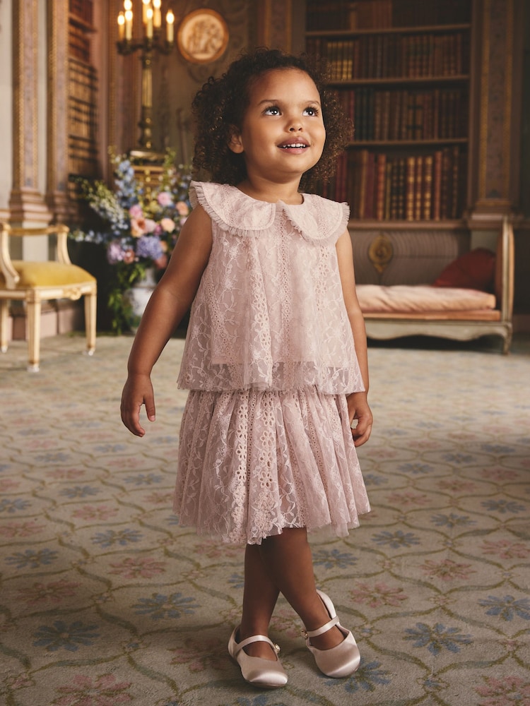 粉色 - Lace Top & Skirt Set (3mths-7yrs) - 圖片 1，共 9