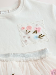 White Embroidered Top & Skirt Set (3mths-7yrs) - Image 4 of 9