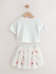 White Embroidered Top & Skirt Set (3mths-7yrs) - Image 6 of 9