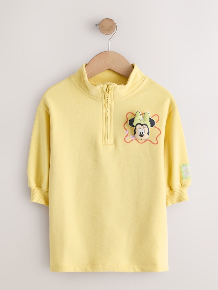 Yellow Minnie Mouse Disney Quarter Zip Sweat Dress (3mths-7yrs) - Image 1 of 4