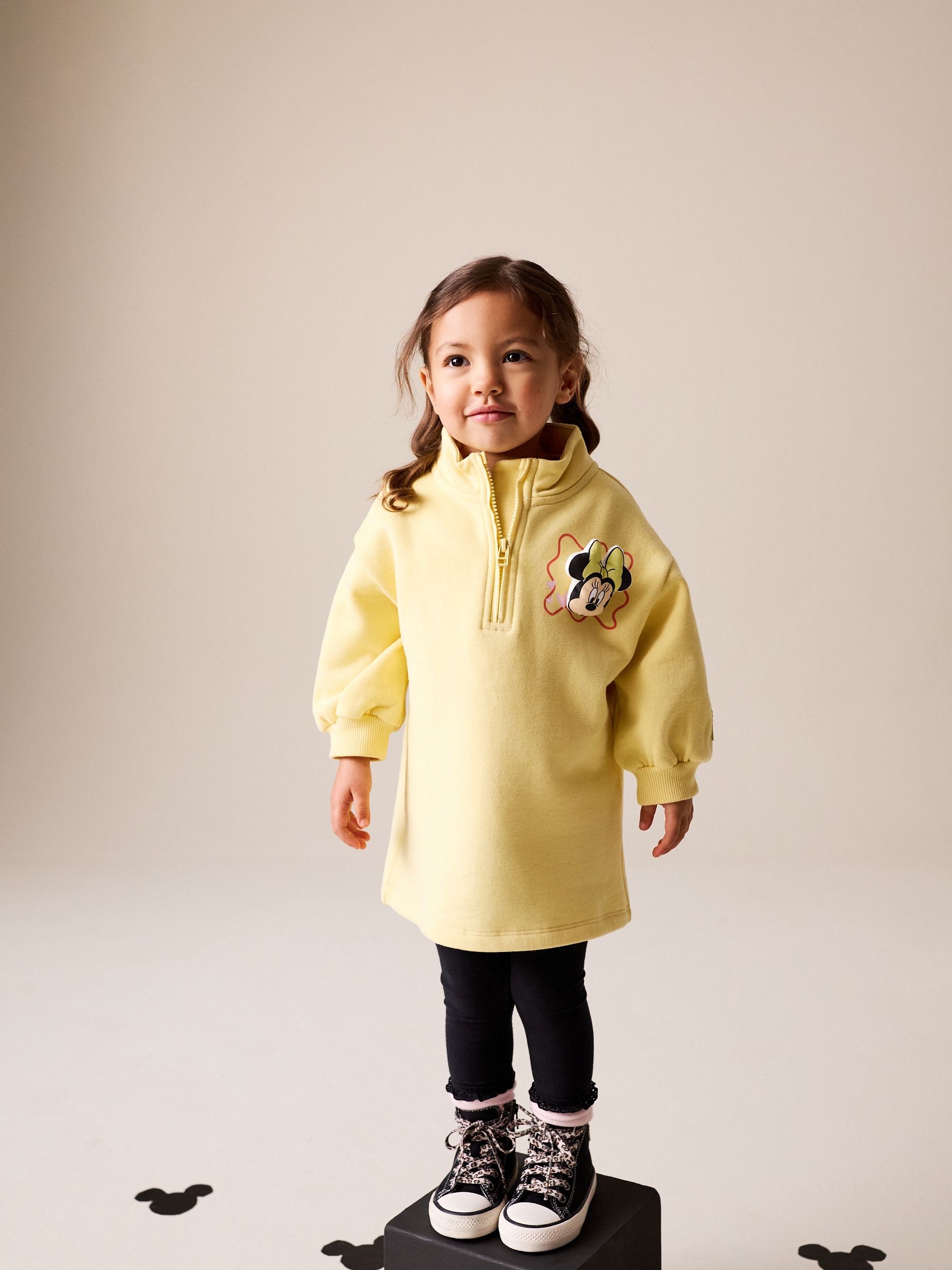 Buy Yellow Minnie Mouse Disney Quarter Zip Sweat Dress (3mths-7yrs