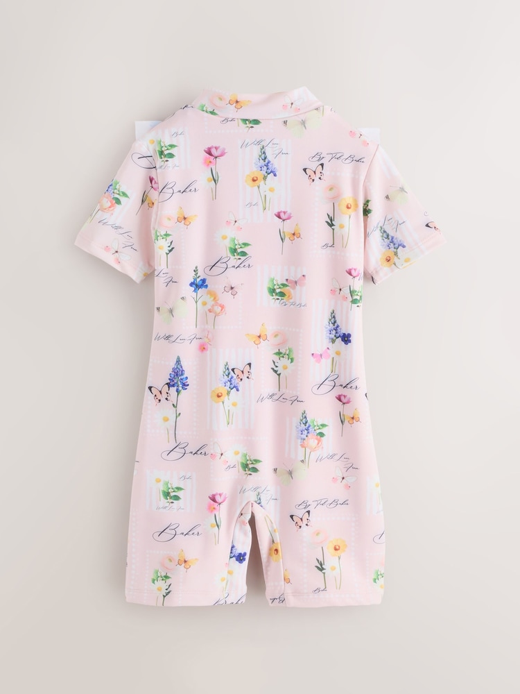 Baker by Ted Baker Floral All-In-One Swimsuit & Hat Set - Image 2 of 10 Baker by Ted Baker Floral All-In-One Swimsuit & Hat Set - Image 2 of 10