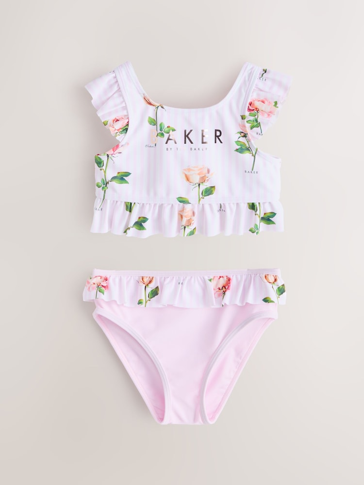 Baker by Ted Baker 2 Piece Frill Stripe Tonal Bikini - Image 1 of 5 Baker by Ted Baker 2 Piece Frill Stripe Tonal Bikini - Image 1 of 5