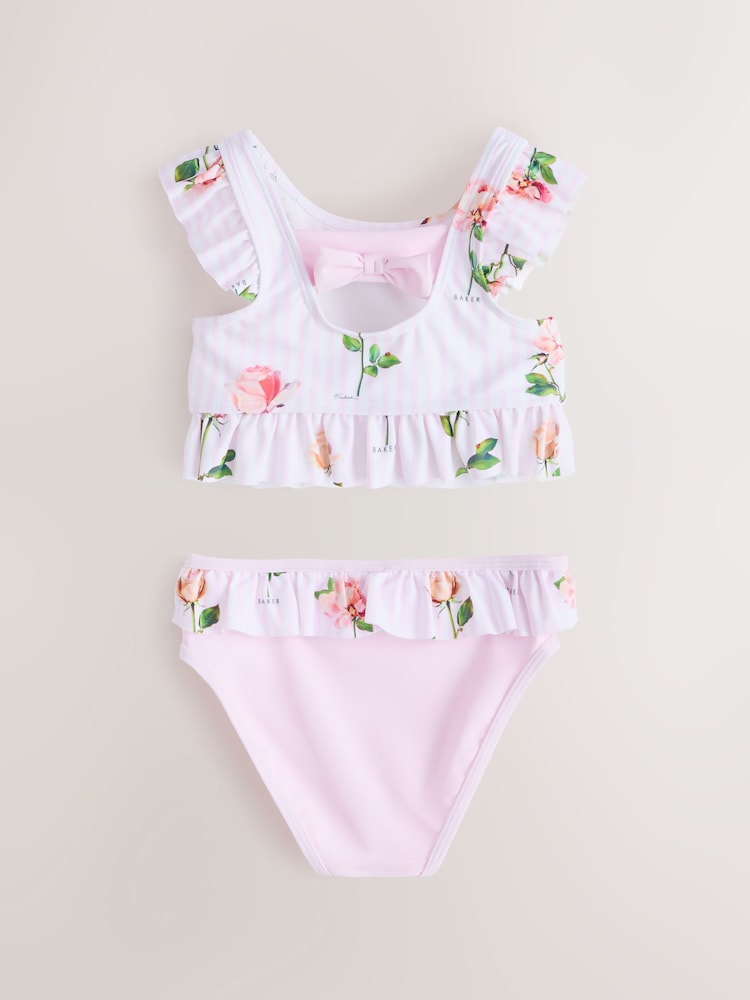 Baker by Ted Baker 2 Piece Frill Stripe Tonal Bikini - Image 2 of 5 Baker by Ted Baker 2 Piece Frill Stripe Tonal Bikini - Image 2 of 5