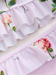 Baker by Ted Baker 2 Piece Frill Stripe Tonal Bikini - Image 4 of 5