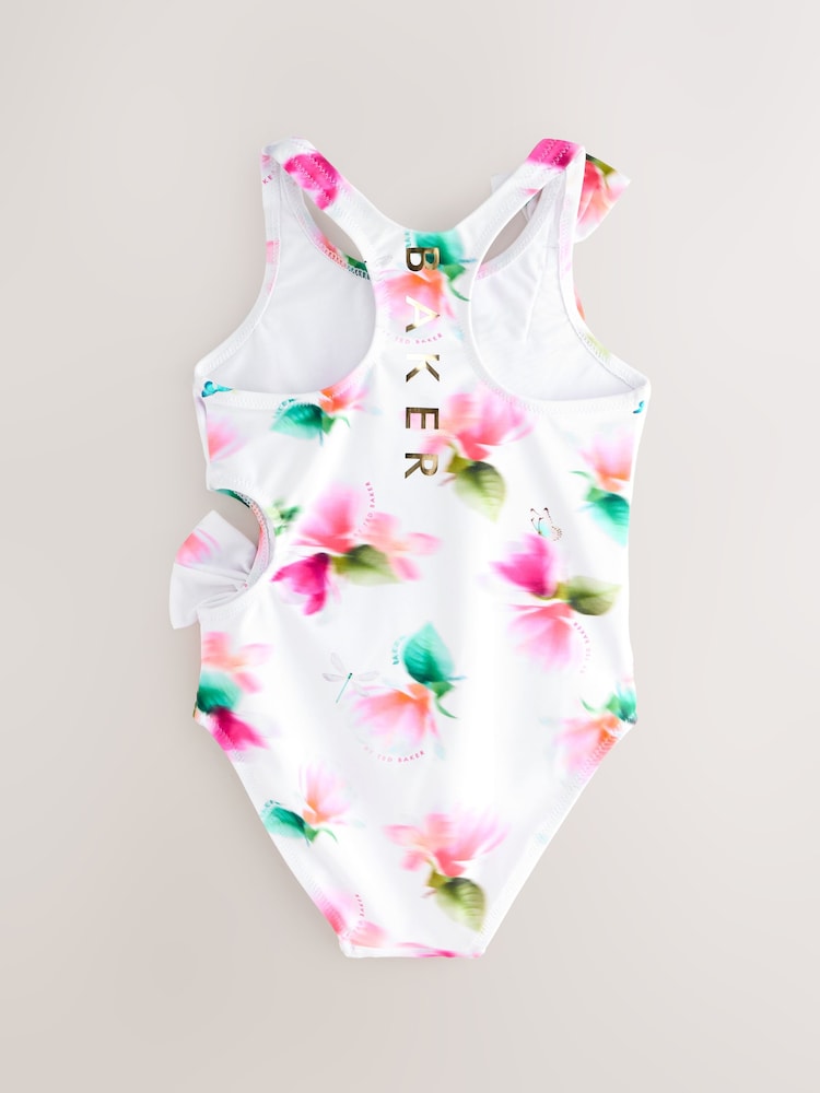 Baker by Ted Baker pinken floralen Cut-Out-Badeanzug & Haargummi - Bild 2 von 7