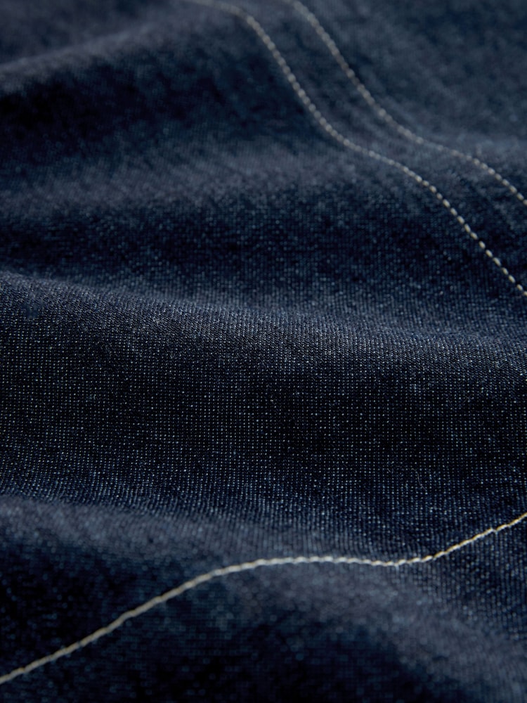 Rinse Blue Denim V-Neck Mini Dress - Image 2 of 3