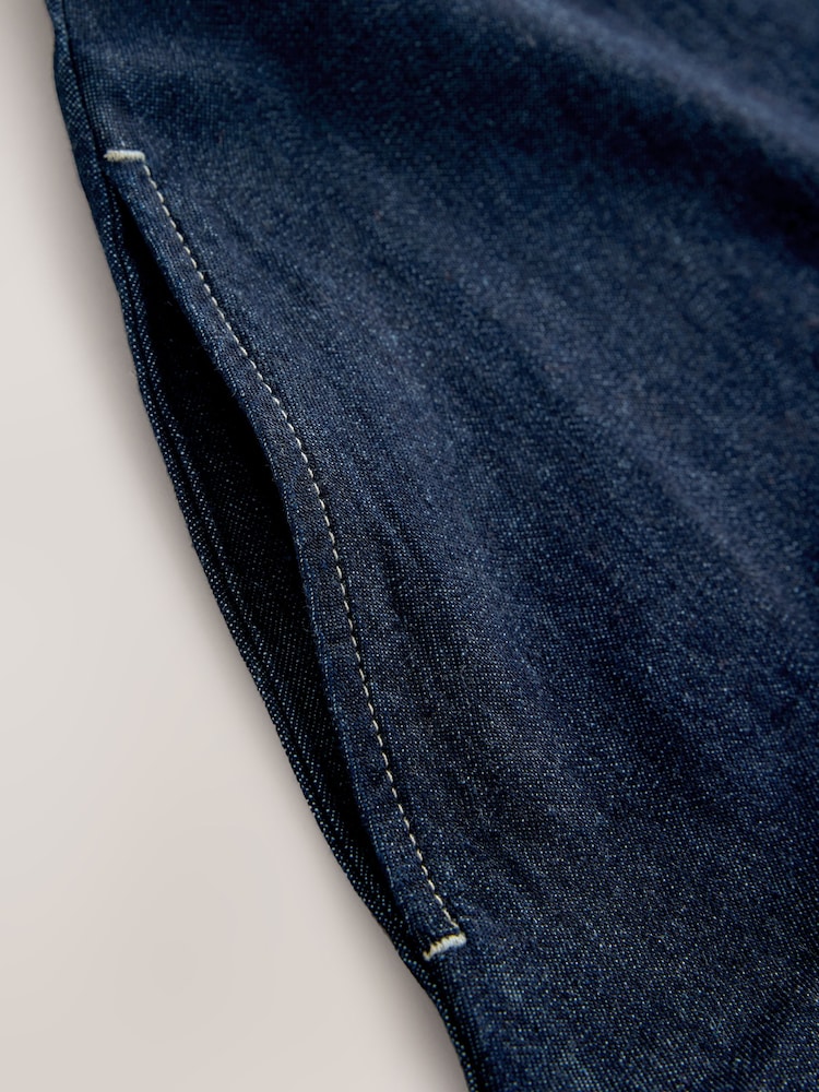 Rinse Blue Denim V-Neck Mini Dress - Image 3 of 3