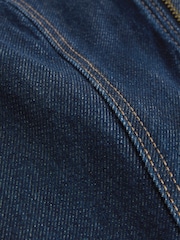 Dunkelblau - Denim Zip Through Mini Polo Dress - Bild 7 von 9