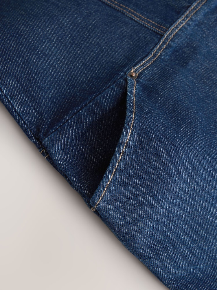 Dunkelblau - Denim Zip Through Mini Polo Dress - Bild 9 von 9