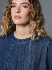 دنيم أزرق داكن - فستان قصير بتصميم تيشِرت - Image 5 of 9