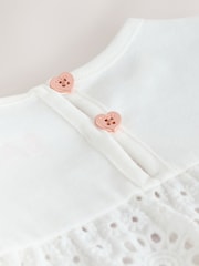 Baker by Ted Baker 2 Piece Broderie Back Peplum Pink T-Shirt & Leggings Set - Image 6 of 7