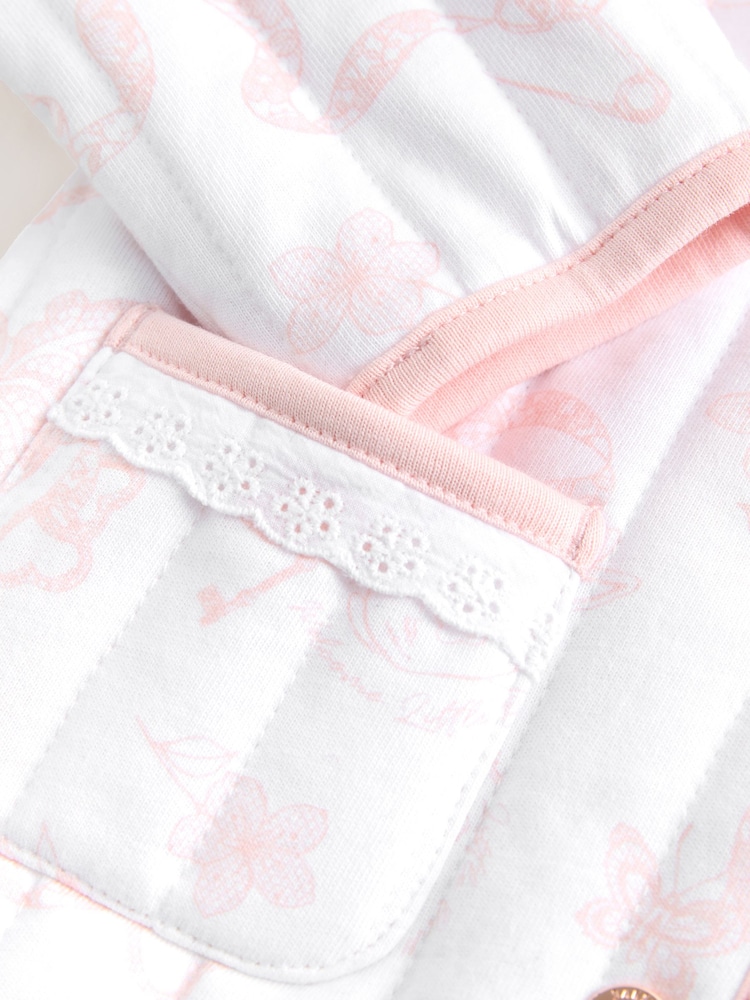 Baker by Ted Baker White Bunny Print Quilted Jacket - Image 5 of 5