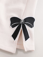 Baker by Ted Baker Cream 2 Piece Bow Applique Sweat & Wide Leg Joggers Set - Image 11 of 11