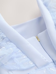 Baker by Ted Baker Mesh Overlay Angel Sleeve Scuba Dress - Image 11 of 11