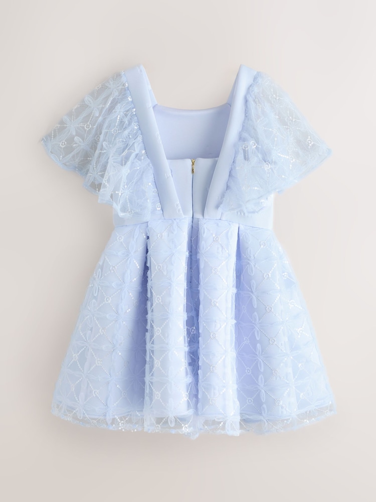 Baker by Ted Baker Mesh Overlay Angel Sleeve Scuba Dress - Image 2 of 5