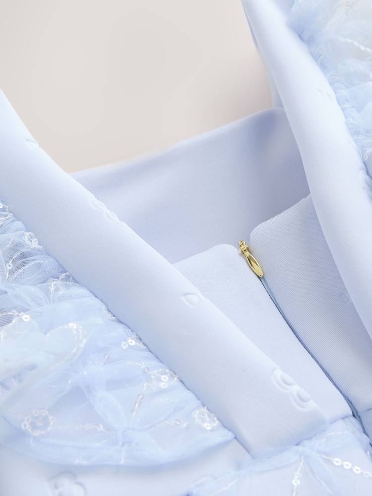 Baker by Ted Baker Mesh Overlay Angel Sleeve Scuba Dress - Image 5 of 5