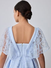 Baker by Ted Baker Mesh Overlay Angel Sleeve Scuba Dress - Image 6 of 11