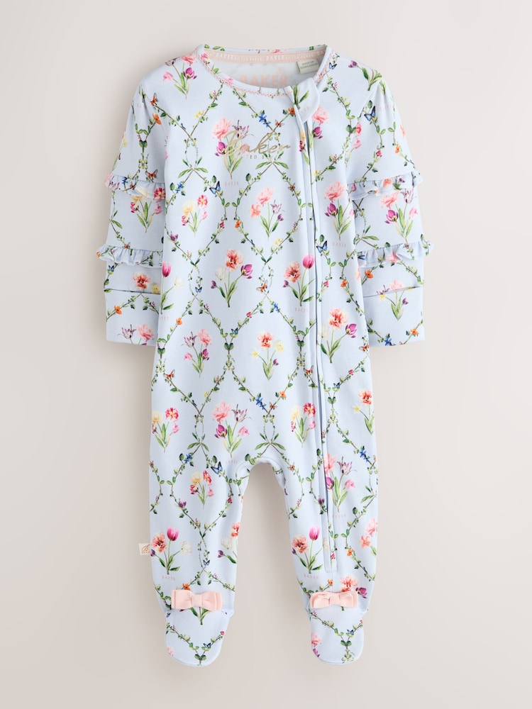 أبيض/أزرق - Baker by Ted Baker White/Blue Sleepsuits 3 Pack - Image 2 of 11