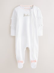 أبيض/أزرق - Baker by Ted Baker White/Blue Sleepsuits 3 Pack - Image 5 of 11