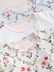 أبيض/أزرق - Baker by Ted Baker White/Blue Sleepsuits 3 Pack - Image 6 of 11