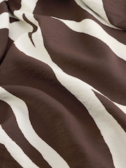 Chocolate Brown Print V-Neck 3/4 Length Sleeve Maxi Kaftan Dress - Image 7 of 10