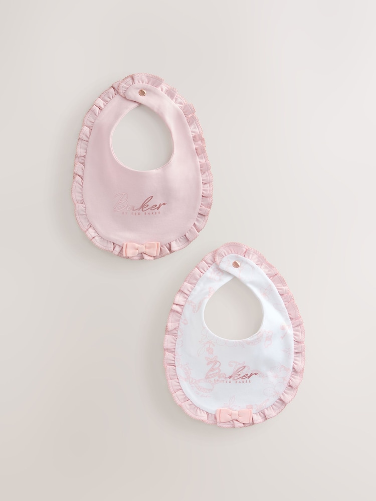 Baker by Ted Baker 2 Pack Pink Layette Bibs - Image 1 of 6