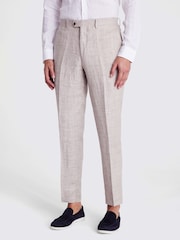 MOSS Natural Regular Fit Linen Trousers - Image 1 of 3