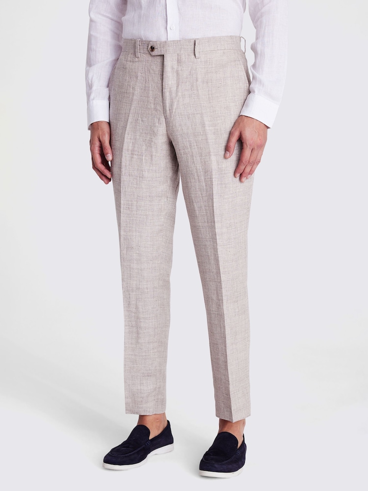 MOSS Natural Regular Fit Linen Trousers - Image 1 of 3 MOSS Natural Regular Fit Linen Trousers - Image 1 of 3