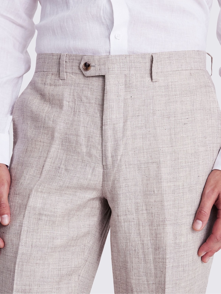 MOSS Natural Regular Fit Linen Trousers - Image 3 of 3