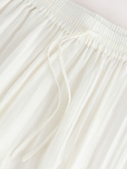 Ecru - Pleated Texture Balloon Leg Trousers - Afbeelding 6 van 7