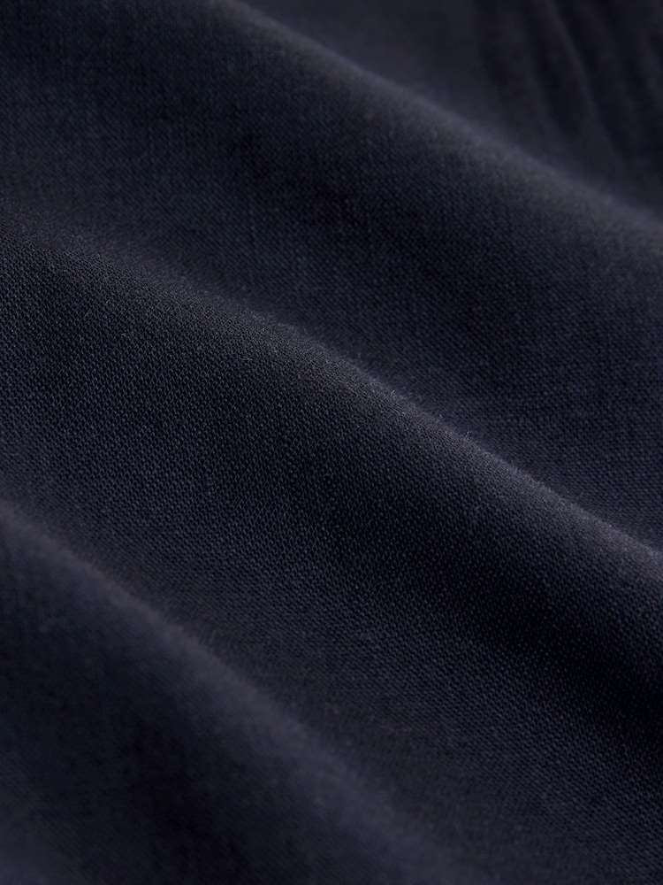 Azul marino - Pull On Tapered Trousers With Linen - Imagen 3 de 3