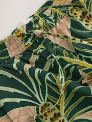 Estampado de palmeras verde/amarillo - Pull On Tapered Trousers With Linen - Imagen 2 de 3