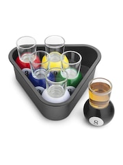 Jeray Set of 6 Various Pool Shot Glasses with Pool Tray - Image 1 of 4