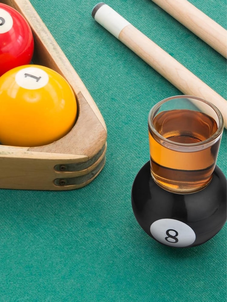 Jeray Set of 6 Various Pool Shot Glasses with Pool Tray - Image 2 of 4