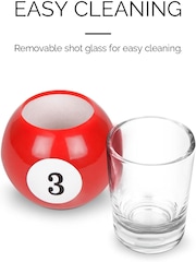 Jeray Set of 6 Various Pool Shot Glasses with Pool Tray - Image 3 of 4
