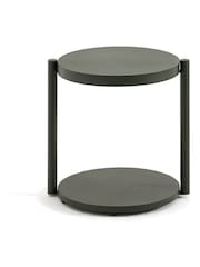 La Redoute Intérieurs Dark Green Valnix Metal Garden Side Table - Image 4 of 5