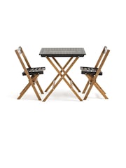 La Redoute Intérieurs 3 Piece Black Dudena Acacia Garden Furniture Set - Image 2 of 4