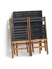 La Redoute Intérieurs 3 Piece Black Dudena Acacia Garden Furniture Set - Image 4 of 4