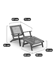 La Redoute Intérieurs Natural Ambel Eucalyptus Sun Lounger - Image 4 of 6