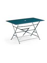 La Redoute Intérieurs Blue Ozevan Rectangular Folding Metal Garden Table - Image 1 of 3