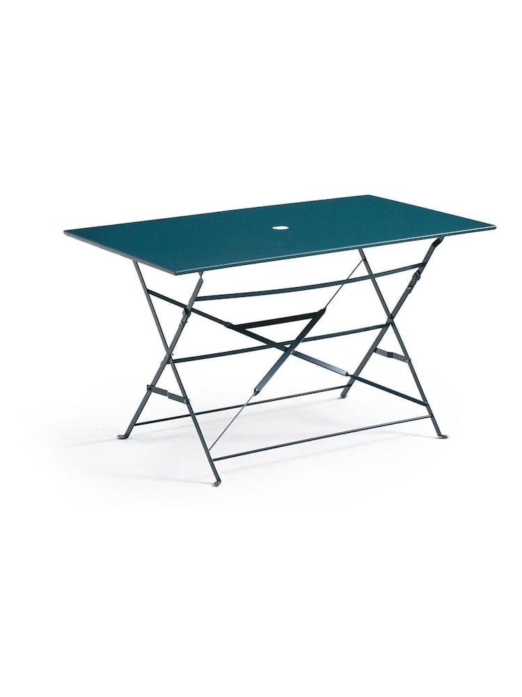 La Redoute Intérieurs Blue Ozevan Rectangular Folding Metal Garden Table - Image 1 of 3