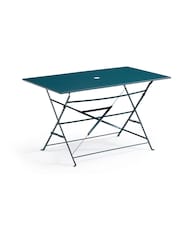 La Redoute Intérieurs Blue Ozevan Rectangular Folding Metal Garden Table - Image 2 of 3