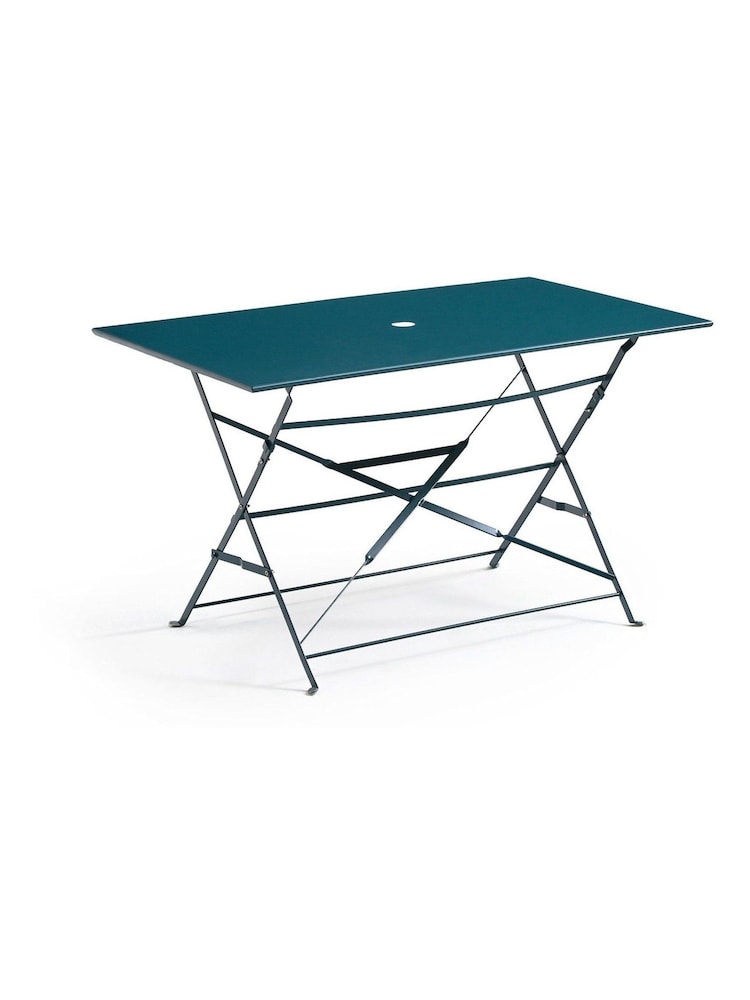 La Redoute Intérieurs Blue Ozevan Rectangular Folding Metal Garden Table - Image 2 of 3